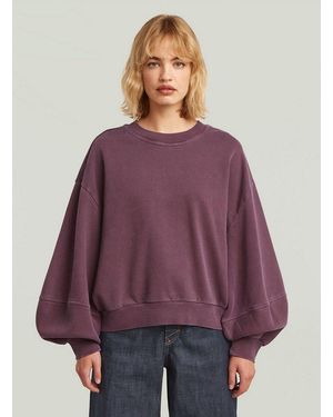 G-Star Longpullover Overdyed Big Sleeve Oversized Sweater - Lila