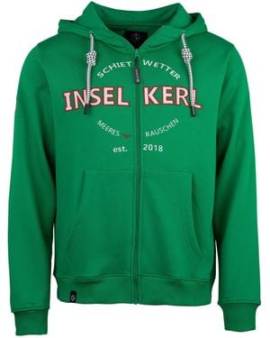 Schietwetter Sweatjacke "Inselkerl Fiete - Grün