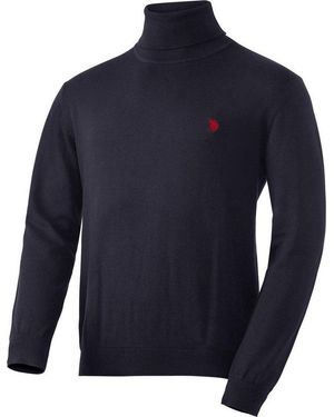 U.S. POLO ASSN. Rollkragenpullover Höchster Tragekomfort Dank 100 Baumwolle - Blau