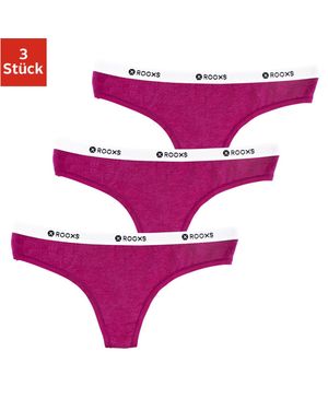 ROOXS Unterwäsche String Unterhosen (3-St) Baumwolle Tanga - Lila