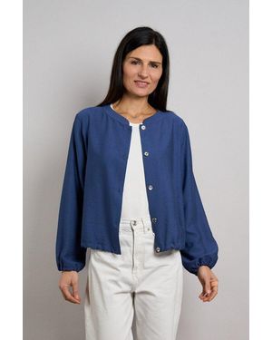 Seidel Moden Blusenjacke Otto Exclusiv Mit Knopfleiste - Blau