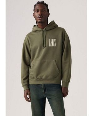 Levi's Kapuzensweatshirt Relaxed Graphic Po Mit Logo-Print - Grün