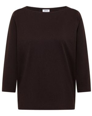 Cecil Langarmshirt Nos Basic Boatneck Shirt - Schwarz