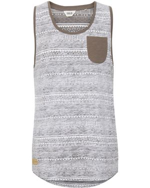Solid Tanktop SDImbre ärmelloses Shirt mit Inka Print - Grau