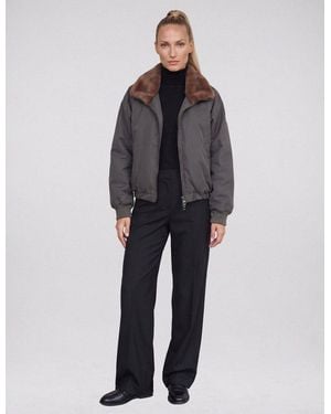 NO.1 Como Blouson Novara Mit Kunstfell-Kragen - Blau