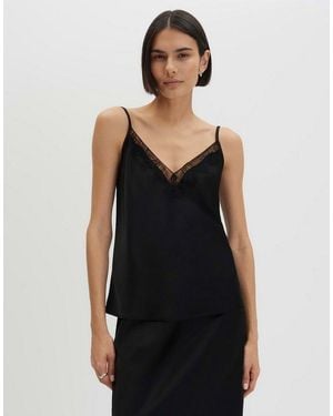 someday. Blusentop Zartes Spitzentop Aus Satin Regular Fit - Schwarz