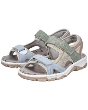 Rieker Sandale Sommerschuh, Sandalette, Outdoorsandale Mit Klett - Mettallic