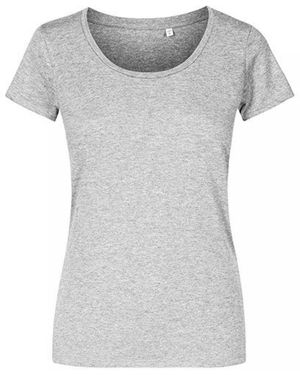 Promodoro Rundhalsshirt Deep Scoop T-Shirt, Gekämmte Baumwolle - Grau