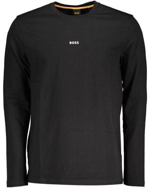 BOSS T-Shirt Langarmshirt Schwarz: Rundhals