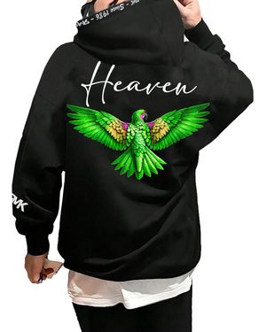 Rmk Hoodie Kapuzenpullover Pullover Pulli Langarmshirt Heaven mit Kapuze und 2 Taschen - Grün