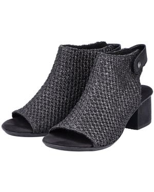 Rieker Sandalette, Sommerschuh, Sandalette, Blockabsatz - Schwarz