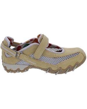 Allrounder Sneaker Niro 47/06, Velourleder Mit Offenem Mesh, Hellbeige Klettschuh - Schwarz