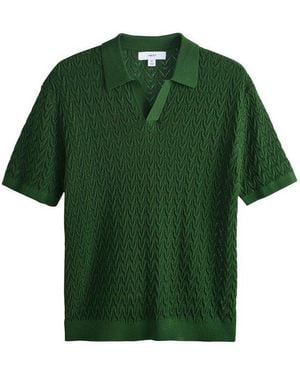 Next Poloshirt Regular Fit Poloshirt Aus Strick Mit Lochstickerei (1-Tlg) - Grün