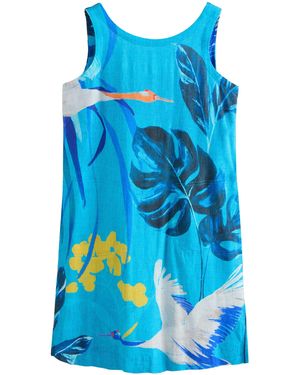 Next Minikleid Kew Collection Mini-Etuikleid aus Leinen - Blau