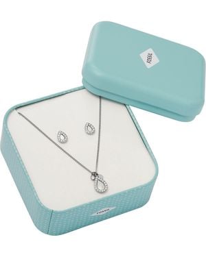Fossil Schmuckset -Schmuck-Set Edelstahl Perlmutt - Blau