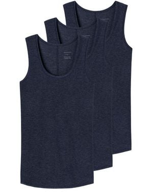 Schiesser Unterhemd 3Er Pack Personal Fit (Spar-Set, 3-St) Unterhemd Top - Blau