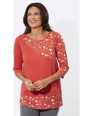 Sieh an! T-Shirt Longshirt - Rot