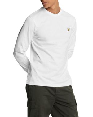 Lyle & Scott Langarmshirt Basic , 100% Baumwolle, Gerader Schnitt - Weiß