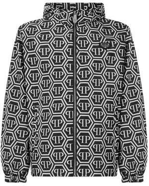 Philipp Plein Winterjacke Monogram - Schwarz