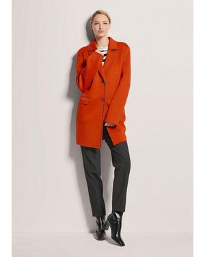 Madeleine Outdoorjacke Modische Longjacke Aus Baumwollmix Uni-Design Mit Reverskragen Und Offener Kantenverarbeitung - Orange