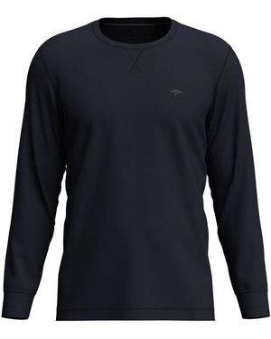 Fynch-Hatton Langarmshirt mit Waffelstruktur - Blau