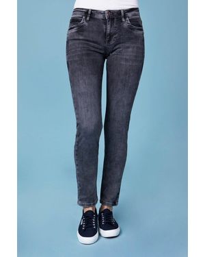 BLUE FIRE Stretch-Jeans NANCY black denim used 1001.292 - Blau