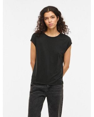 Vila Kurzarmshirt Vimodala C/S O-Neck Detail Top - Schwarz