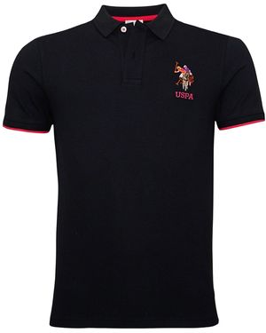 U.S. POLO ASSN. Poloshirt Kurzarmshirt bunter Poloreiter (-tlg., 1) - Schwarz