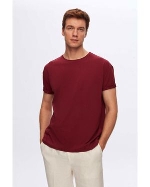 D'S Damat Ds Groom Comfort T-Shirt aus 100 % Baumwolle - Rot
