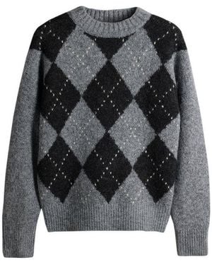 The Set Rundhalspullover Flauschiger Pullover Mit (1-Tlg) - Schwarz