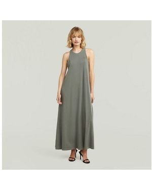 G-Star Maxikleid Washed Tank Maxi Dress Wmn Mit Racerback, Baumwolle - Schwarz