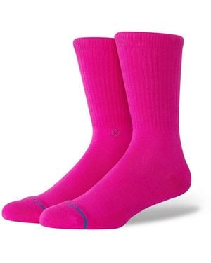 Stance Socken Tagessocke Crew Icon (Verstärkte Fersen- Und Zehenpartie) Fuchsia - Pink