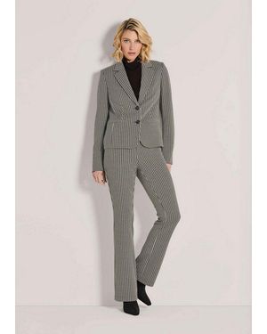 Madeleine Kurzblazer Eleganter Einreiher Mit Reverskragen Blazer Mit Kontraststarkem Design, Reverskragen Und Langen Ärmeln - Grau