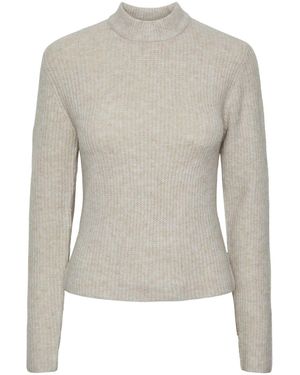 Pieces Strickpullover - Grau
