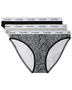 Calvin Klein Bikinislip Bikini 3Pk (Packung, 3Er-Pack) Körpernahe Passform Mit Elastischem Bund - Grau