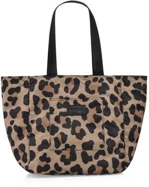 Marc Cain Shopper Sports Dodgy Dogs, Handtasche, Schultertasche mit Leo-Muster - Schwarz