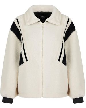 Mavi Blouson Weiche Teddyjacke mit modischen Streifen (1-St) POLAR JACKETS - Natur