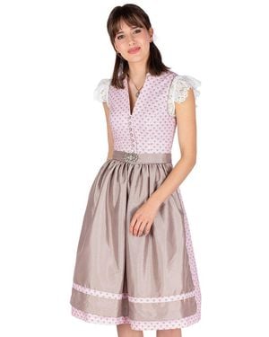 Alpenwahnsinn Midi Dirndl 2tlg. - Pink