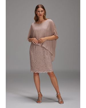 Swing Cocktailkleid mit Überwurf Figurbetonte Passform - Grau