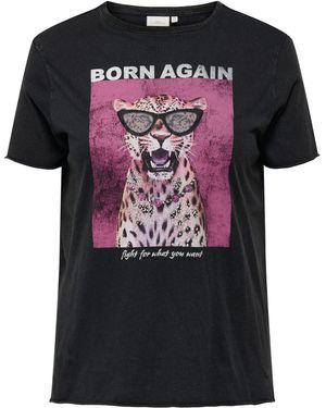 Only Carmakoma Kurzarmshirt CARMIKO LIFE WASHED SS REG TEE JRS - Schwarz
