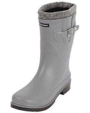 Regenliebe Pfütze-W Gummistiefel Halbschaft Regenstiefel Mit Warmfutterstrumpf - Grau