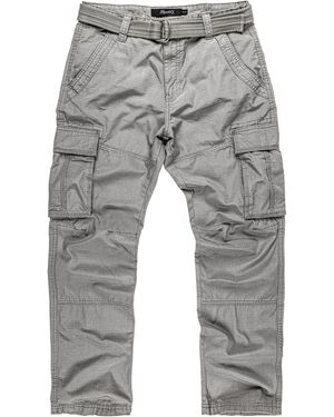 REPUBLIX Cargohose JAY Loosefit Jogger Cargo Chino Hose inkl. Gürtel - Grau
