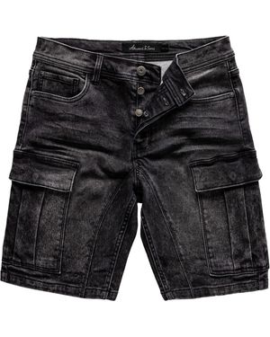 Amaci&Sons BEXLEY Cargoshorts Bermuda Jeans Short Hose Regular Fit - Schwarz
