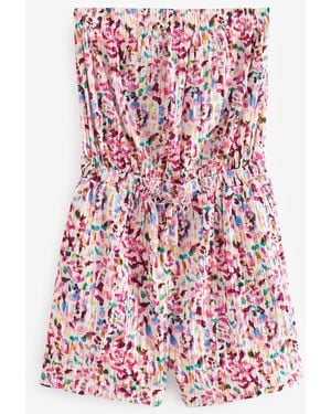 Next Playsuit Strukturierter, trägerloser Overall (1-tlg) - Rot