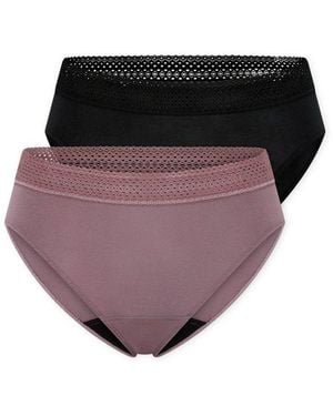 Schiesser Periodenslip Care (2Er Pack) Feuchtigkeitsabsorbierend Und Leicht Saugfähig, Single-Jersey-Qualität - Lila