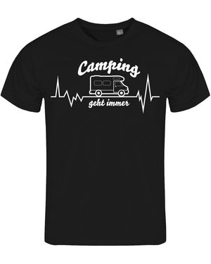 deinshirt Print- T-Shirt Wohnmobil Camping geht immer Funshirt mit Motiv - Schwarz