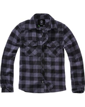 BRANDIT Langarmhemd Kids Check Shirt Long Sleeve - Blau