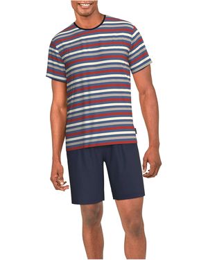 Tom Tailor Shorty Pyjama kurz modisch (2 tlg) Baumwolle - Blau