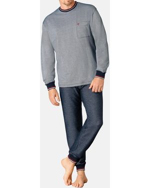 Hajo Pyjama Klima Light (Set, 2 tlg) Schlafanzug - Grau