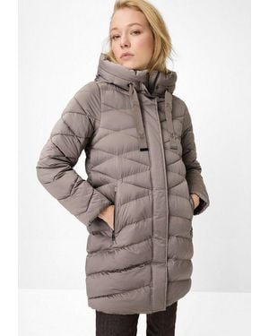 Fuchs & Schmitt Steppmantel Steppkurzmantel Mit Verdecktem Reißverschluss, Kapuze Mit Kordelzug, Warm Wattiert - Grau
